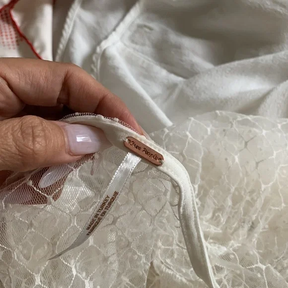 BNWT Free People tulle ivory  blouse sz Small $78 - Picture 5 of 9